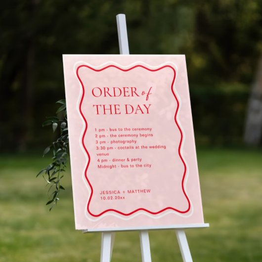 Ordre du jour des Mariages rouge et rose