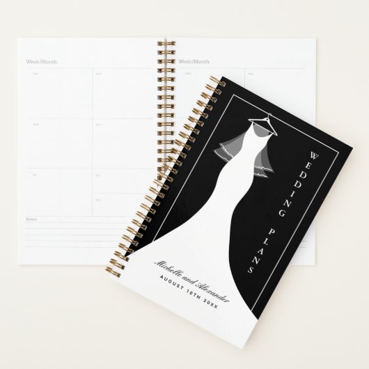 Ordre du jour wedding planner classique avec robe  (Devant avec enveloppe)