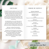 Ordre du service funèbre Programme mémorial de ver