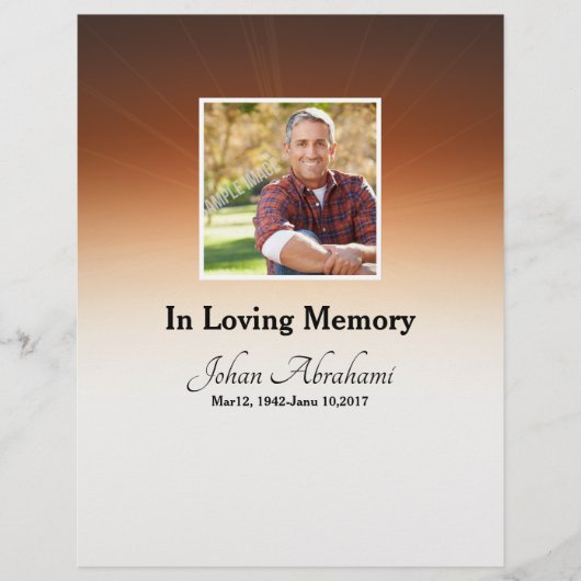 Ordre funéraire Carte du programme (Devant)