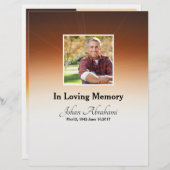 Ordre funéraire Carte du programme (Devant / Derrière)