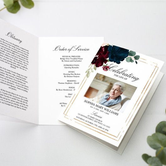 Ordre funéraire et programme commémoratif floral