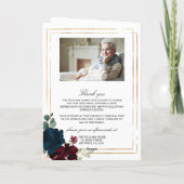 Ordre funéraire et programme commémoratif floral (Dos)