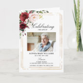 Ordre funéraire et programme commémoratif floral (Devant)