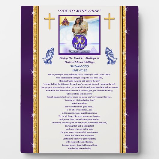 Ordre spécial, Plaque chrétienne avec poème de Kar (Devant)