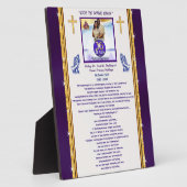 Ordre spécial, Plaque chrétienne avec poème de Kar (Côté)