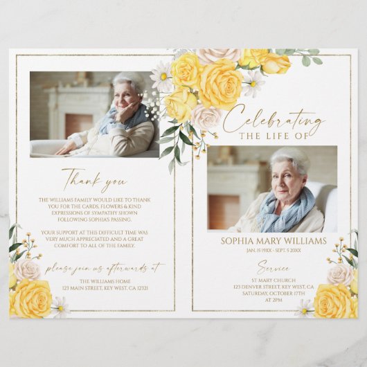 Ordres funéraires floraux | Programme commémoratif (Devant)