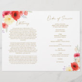 Ordres funéraires floraux | Programme commémoratif (Dos)