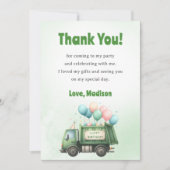 Ordures Camion Fête d'anniversaire Carte de remerc (Devant)