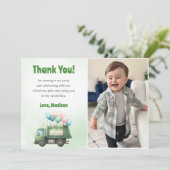 Ordures Camion Fête d'anniversaire Carte de remerc (Debout devant)