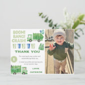 Ordures Camion Fête d'anniversaire Carte de remerc (Debout devant)