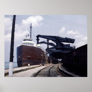 Ore Ship in Cleveland, Ohio, jaren veertig Poster