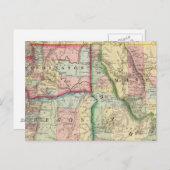 Ore, Wash, Idaho, Mont Map van Mitchell Briefkaart (Voorkant / Achterkant)