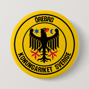 Örebro Round Emblem Ronde Button 7,6 Cm