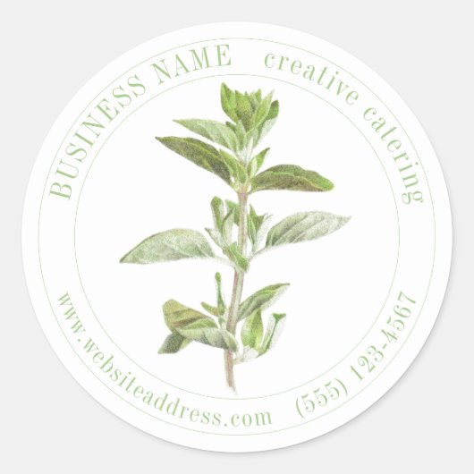 OREGANO Biz ID FRAIS Stickers Rond (Devant)