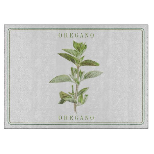 OREGANO FRAIS 15x11 Planche à découper en verre (Devant)
