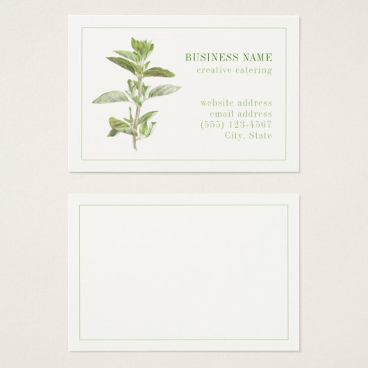 OREGANO FRAIS 3.5x2.5 Carte de visite (Devant & derrière)