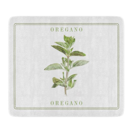 OREGANO FRAIS 6x7 Planche à découper en verre (Devant)