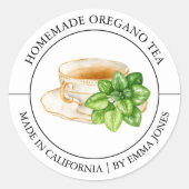 Oregano Tea Modern label (Voorkant)