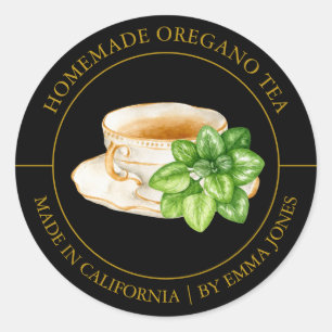 Oregano Thé étiquette moderne