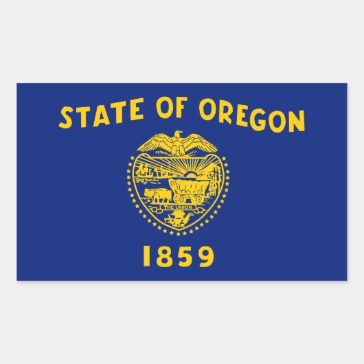 Oregon 1859 Vlag Rechthoekige Sticker (Voorkant)