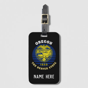 OREGON BEAVER STATE FLAG BAGAGELABEL