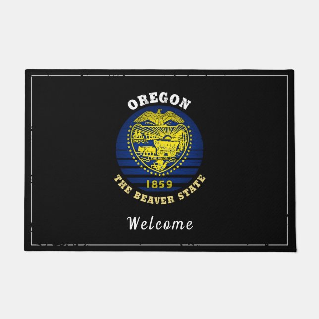 OREGON BEAVER STATE FLAG DEURMAT (Voorkant)