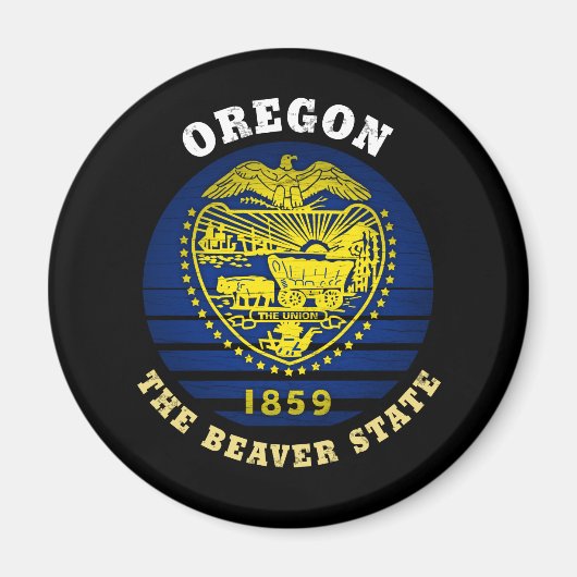OREGON BEAVER STATE FLAG MAGNEET (Voorkant)