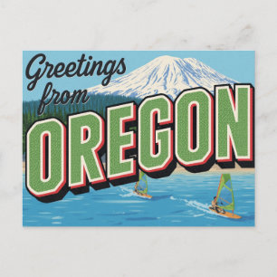 Oregon Berg Windsurfen Groeten Briefkaart