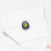 OREGON BEVER STAATSVLAG RONDE STICKER (Envelop)