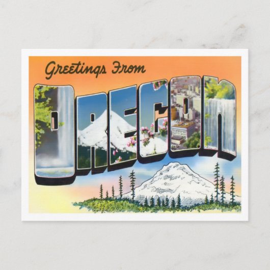 Oregon  Big Letters Briefkaart (Voorkant)