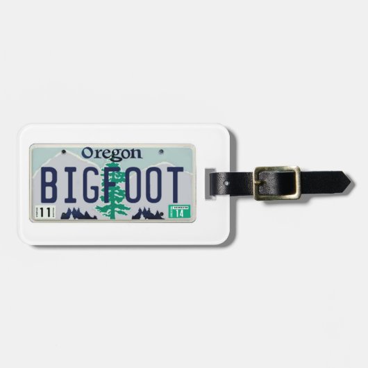 Oregon Bigfoot Kentplaat Bagagelabel (Voorkant horizontaal)