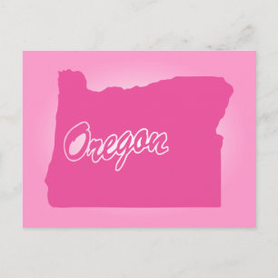 Oregon-Briefkaart met roze status Briefkaart