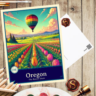 Oregon Carte postale ombrée de style anime