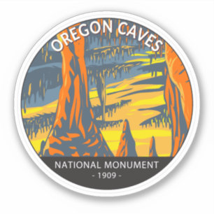 Oregon Caves National Monument Oregon Circle Sticker