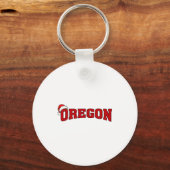 Oregon Christmas Santa Hat Retro Throwback Souveni Sleutelhanger (Voorkant)