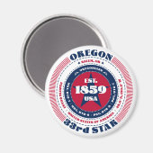 Oregon Circle Typographie Souvenir Magnet (Recto/Verso)