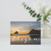 Oregon Coast Cape Kiwanda Sunset Souvenir Briefkaart (Staand voorkant)