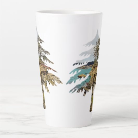 Oregon Coast Cutout Latte Mok (Voorkant)