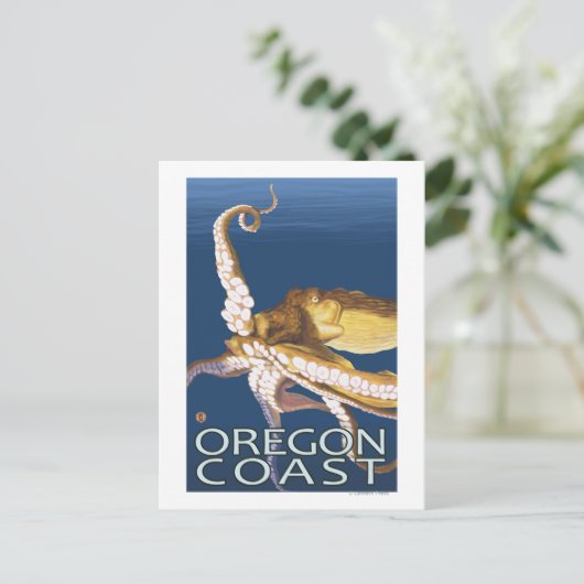 Oregon Coast Octopus Briefkaart (Staand voorkant)