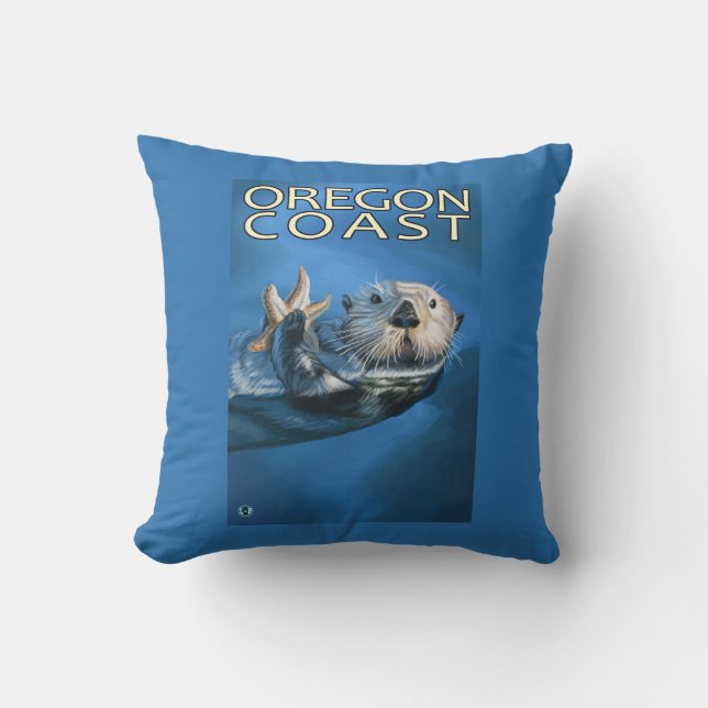 Oregon Coast Zee Otter Kussen (Voorkant)