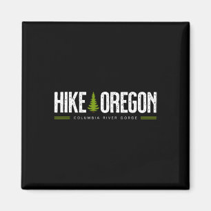 Oregon Columbia River Gorge Hike Tree Retro Graphi Magneet