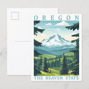 Oregon de beverstaat USA Reisbestemming Briefkaart