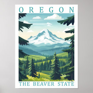 Oregon de beverstaat USA Reisbestemming Poster