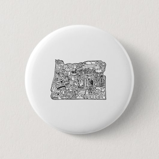 Oregon Doodle Ronde Button 5,7 Cm (Voorkant)