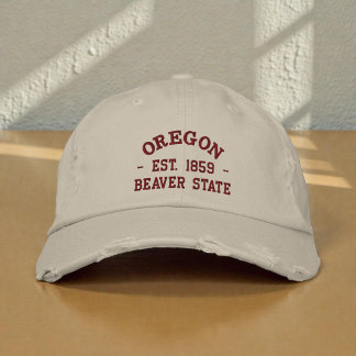 Oregon Est 1859 Beaver State Embroidered Cap Geborduurde Pet