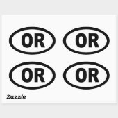 Oregon - feuille de 4 autocollants ovale (Feuille)