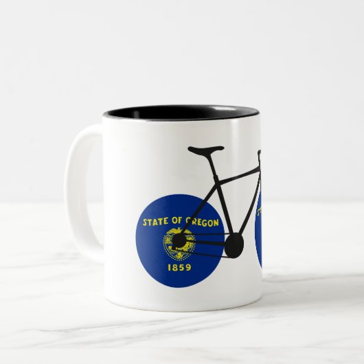 Oregon Flag Cycling Tweekleurige Koffiemok (Voorkant links)