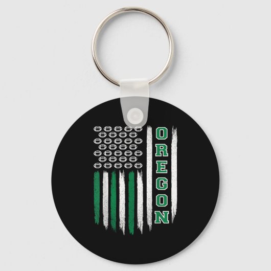 Oregon Flag Usa College Font Design For Men Women Sleutelhanger (Voorkant)