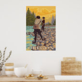 Oregon Fly Fishing - Poster Vintage voyage (Cuisine)